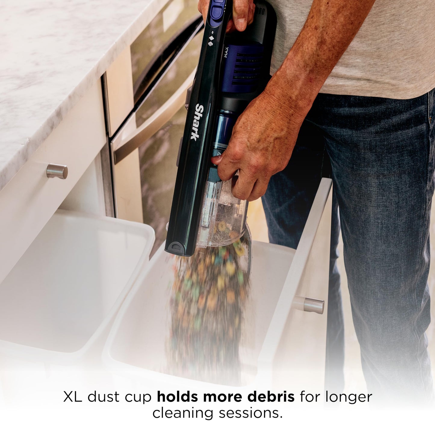 Shark Pet Cordless Stick Vacuum | HyperVelocity Suction, XL Dust Cup, LED Headlights | Removable Handheld with Crevice & Pet Multi-Tool | 40-Min Runtime | Lightweight, Portable | Grey | IX141