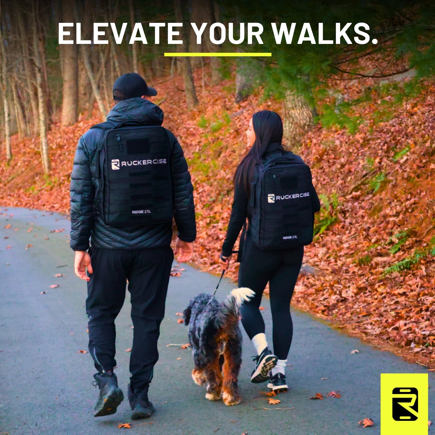 Ruckercise Rucking Backpack - Ridge 21L Rucksack, Engineered for Rucking, Ruck Pack, Weight Plate Backpack, Extra Padding for Running, Walking, Strength Training, Compatible with Yes4All Ruck Weight