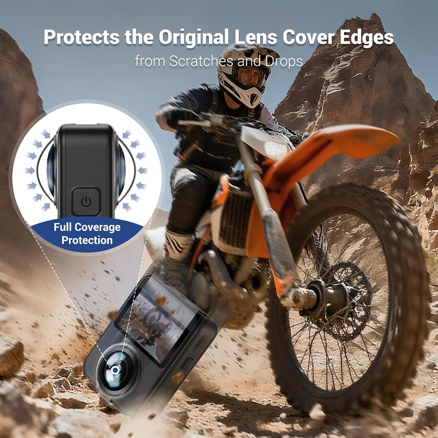2 Packs 360 95%+ JJC Lens Protector Dual Lens Guards for DJI Osmo Accessories Only, Protect Front & Rear Lens, Light