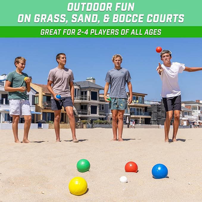 GoSports 90 mm Bocce Ball Sets - Outdoor Lawn Game - Composite or Resin