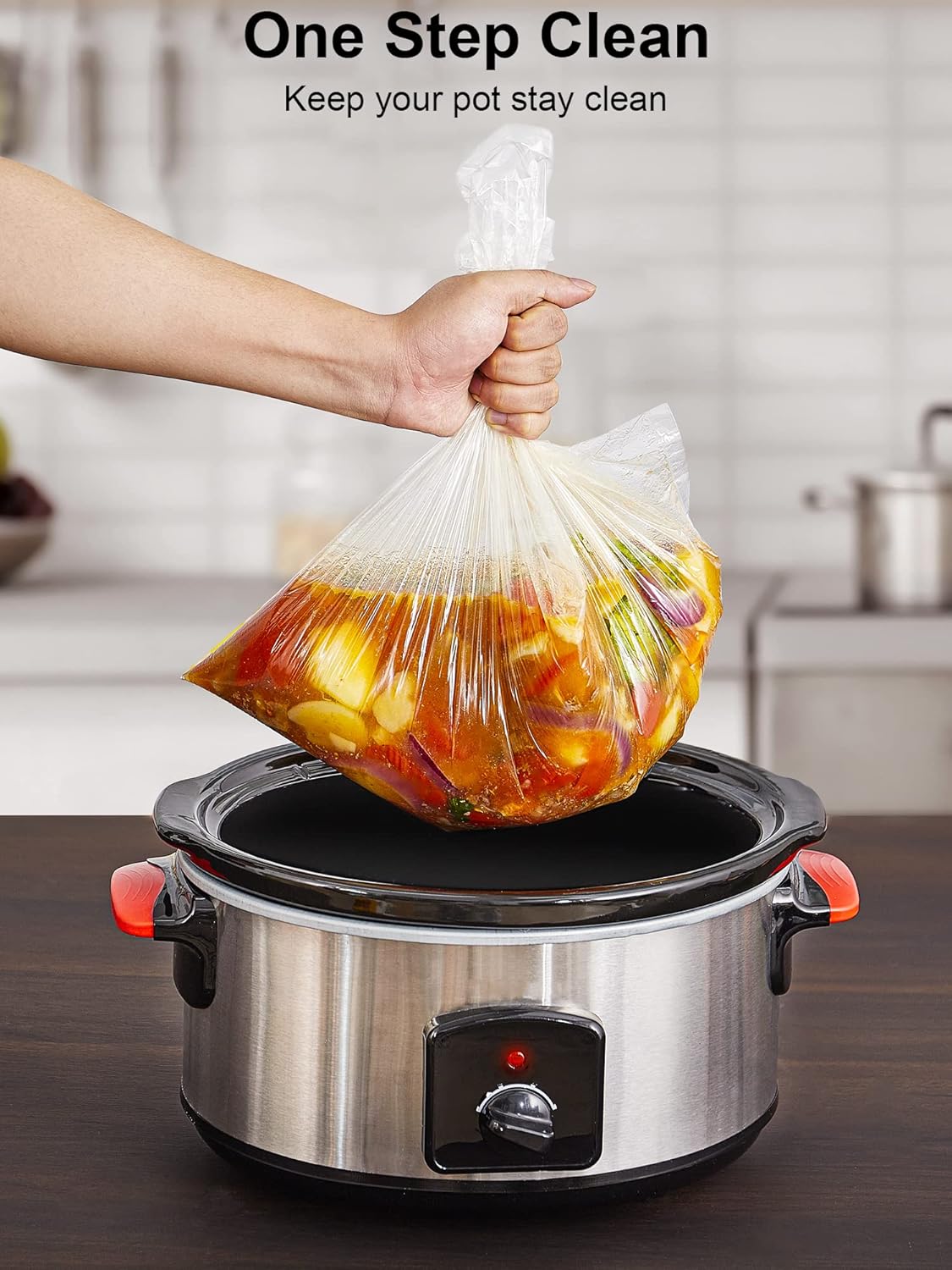 SMARTAKE Slow Cooker Liners - Large 13"x21" Disposable Bags for 3QT to 8QT Cookers | 30 Count