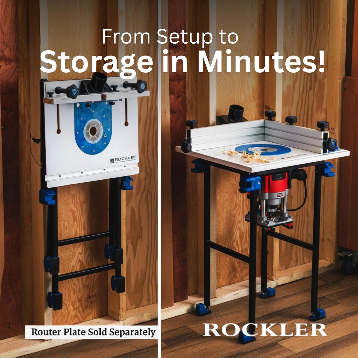 Rockler Convertible Benchtop Router Table – Convertible Routers for Woodworking Fits Most Routers – Unique Base Design Router Table – Benchtop Wood Router Includes 4 Modes in 1 Table