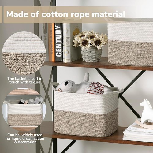Goodpick Woven Storage Baskets - Versatile Organizing Solution for Home Decor | 13" x 10" x 9", Brown