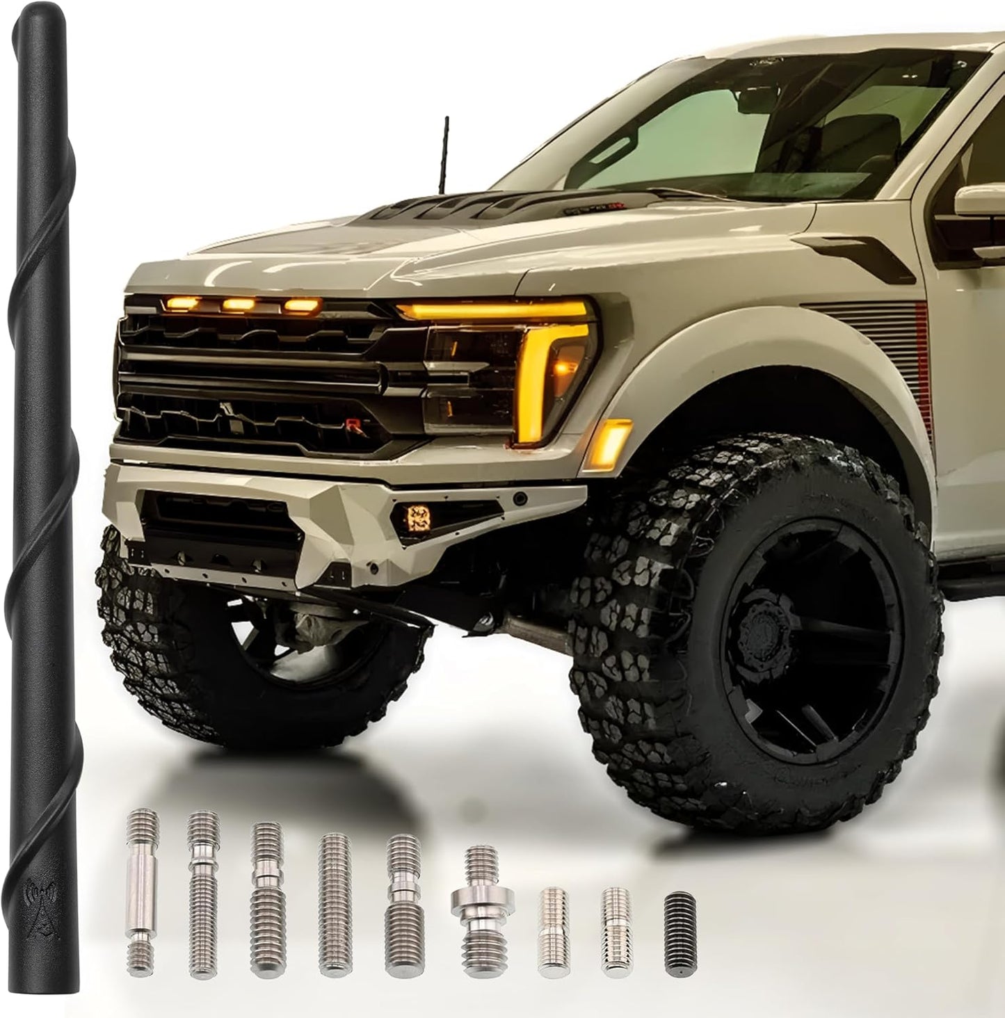 Votex 8" A296 Universal Short Rubber Black Antenna Kit - Flexible, Durable, Enhanced Signal Reception, Copper Coil