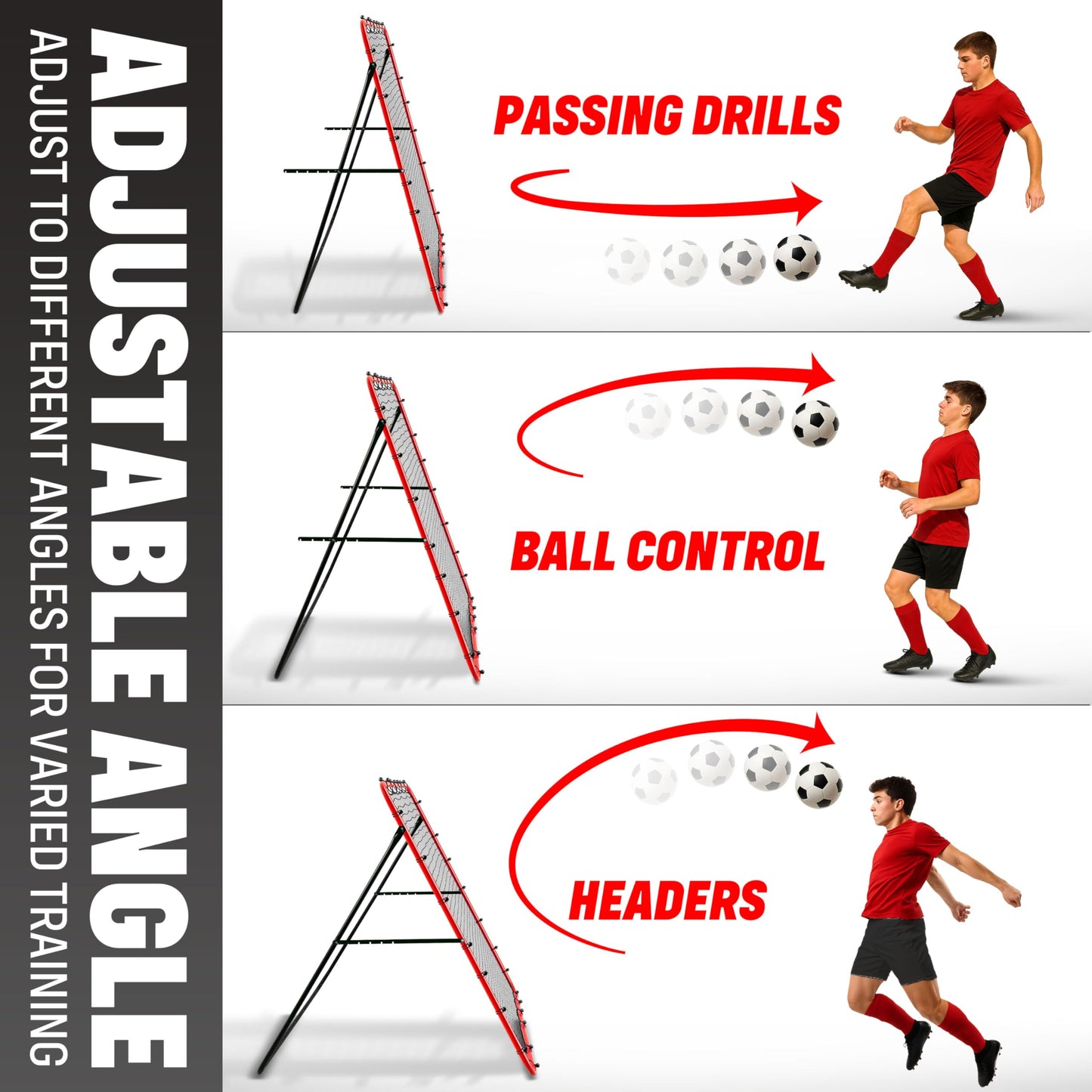Soccer Rebounder Rebound Net, Kick-Back | Football Training Gifts, Aids & Equipment for Kids Teens & All Ages, Perfect Storage