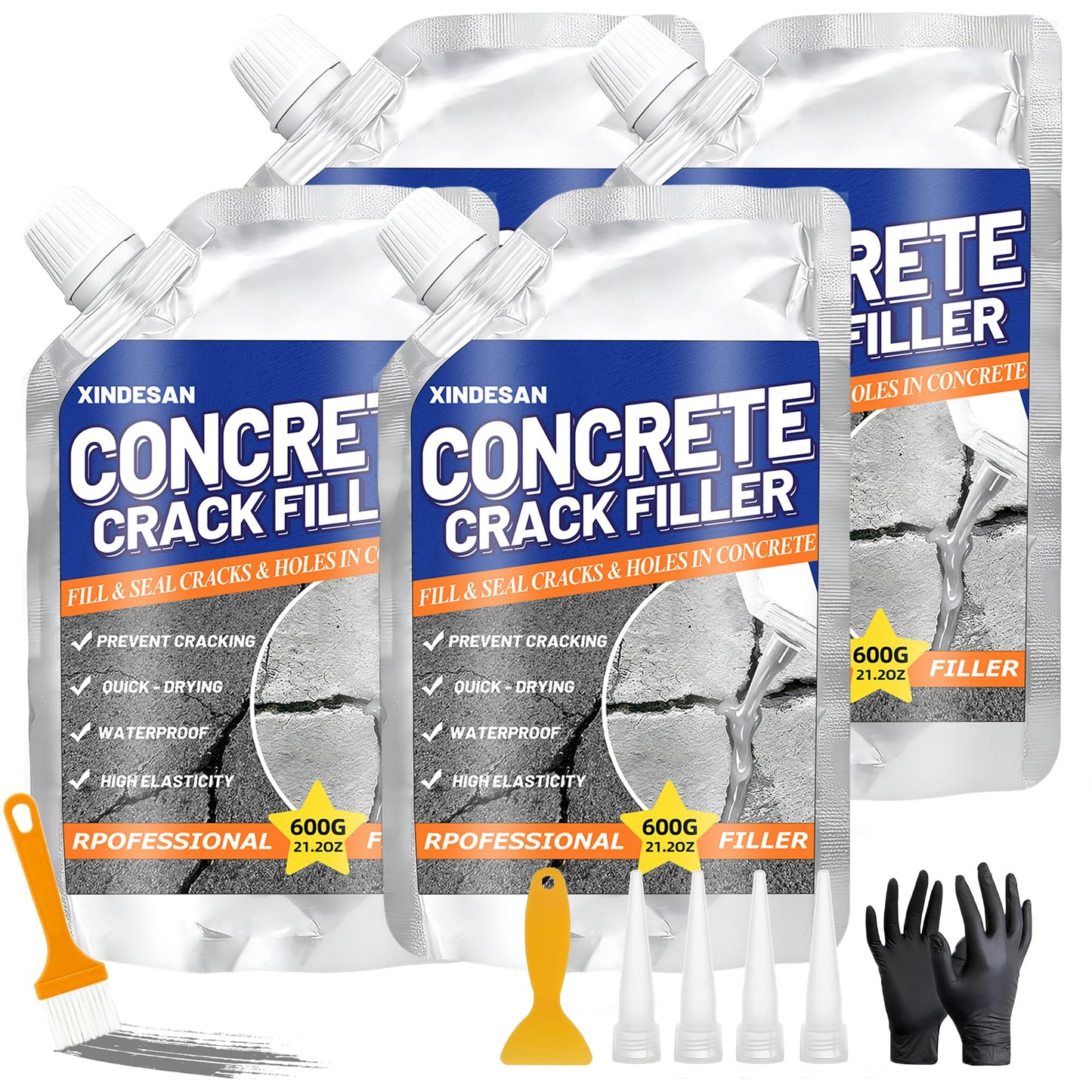 Concrete Crack Filler, 84oz Grey High Elasticity Self Leveling Cement Caulking Glue, Quick Drying Waterproof Sealant for Driveways, Walkways, Indoor and Outdoor Weather Resistant Concrete Joint Repair