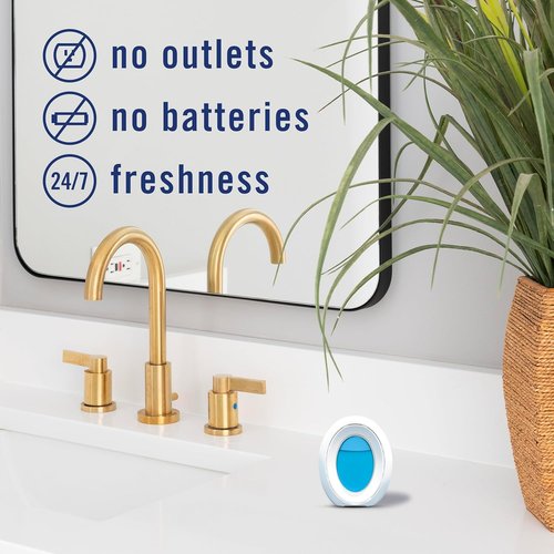 Febreze Bathroom Air Freshener - Odor-Fighting Plug-In for Small Spaces | Linen & Sky Scent, 4 Count