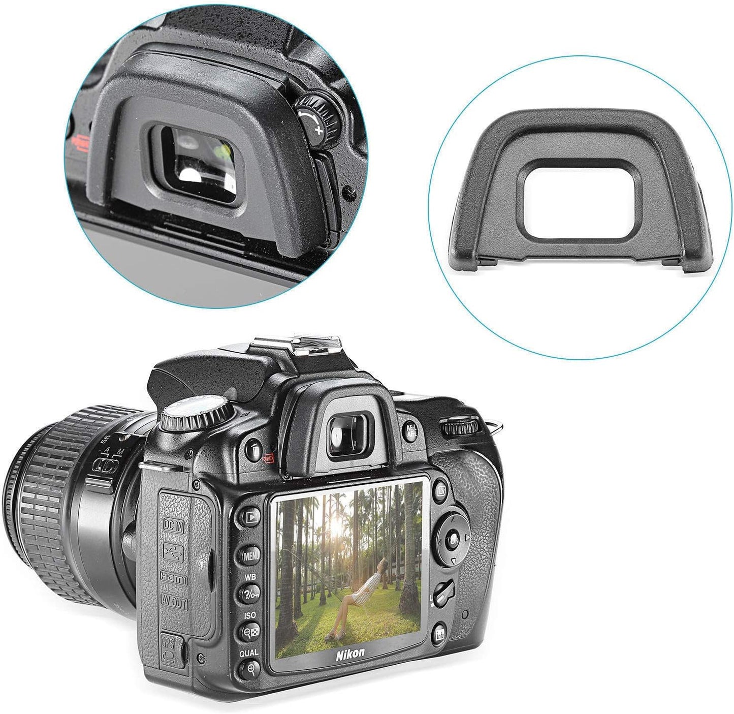 YRTIYO DK-23, D7100 D7200 D300 D300s (2-Piece) Eyepiece Viewfinders Eyecup Replace Nikon Compatible for Nikon DSLR