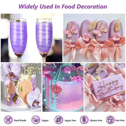 Cherrysea Violet Edible Luster Dust - Food Grade Cake Dusting Powder for Baking | 10 Grams