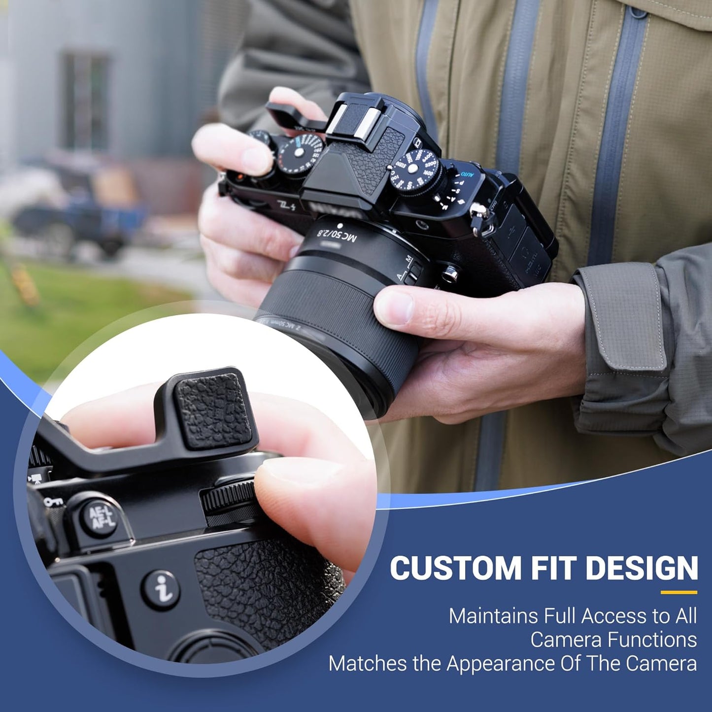2-Pack DK-33 JJC Soft Eyecup Eye Cup Eyepiece & Metal Thumb Grip Rest for Nikon Zf Z f Camera, Nikon Zf Camera