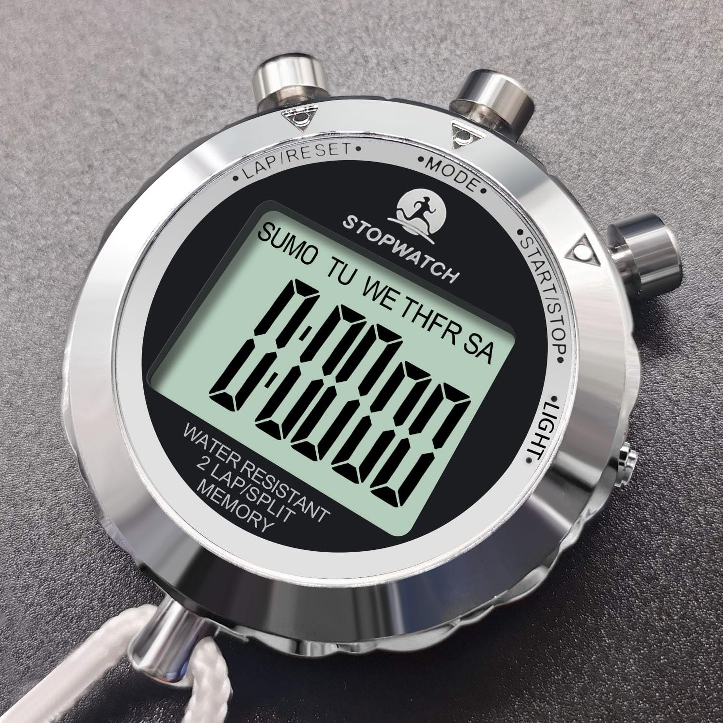 Metal Stopwatch with Backlight, 0.01 Second Timing Stopwatches Timer, 2 Lap Memory for Sports Coach Running Basketball