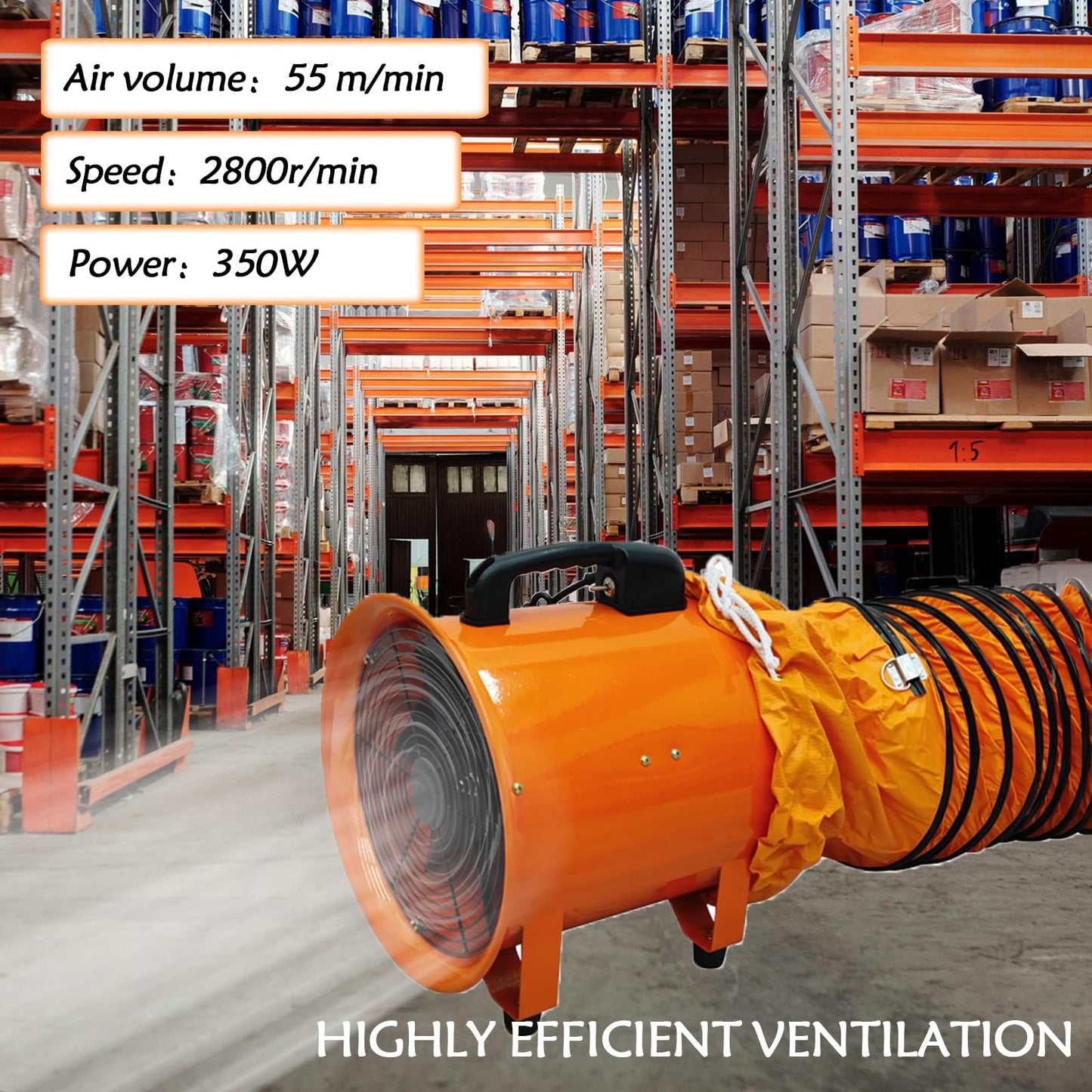 Maisutseb 10-Inch Cylinder Axial Exhaust Fan 110V Paint Booth Portable Ventilation Fan 2000CFM Spray Booth Paint Fumes Blower industrial Exhaust Fan With 16.4ft Duct Hose