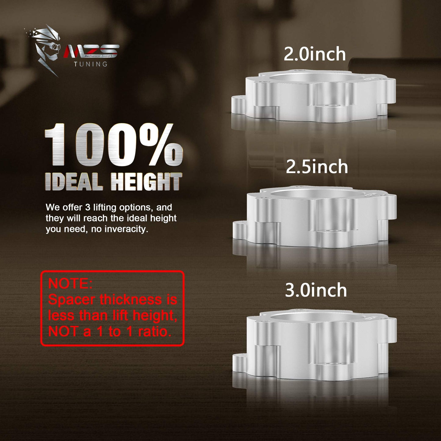 MZS Leveling Kit 2.5" Front Lift Strut Spacers + Tie Down Anchors, Bed Rail Cleats Bolts Nuts (Red, 4pcs) Compatible with 2004-2024 Titan