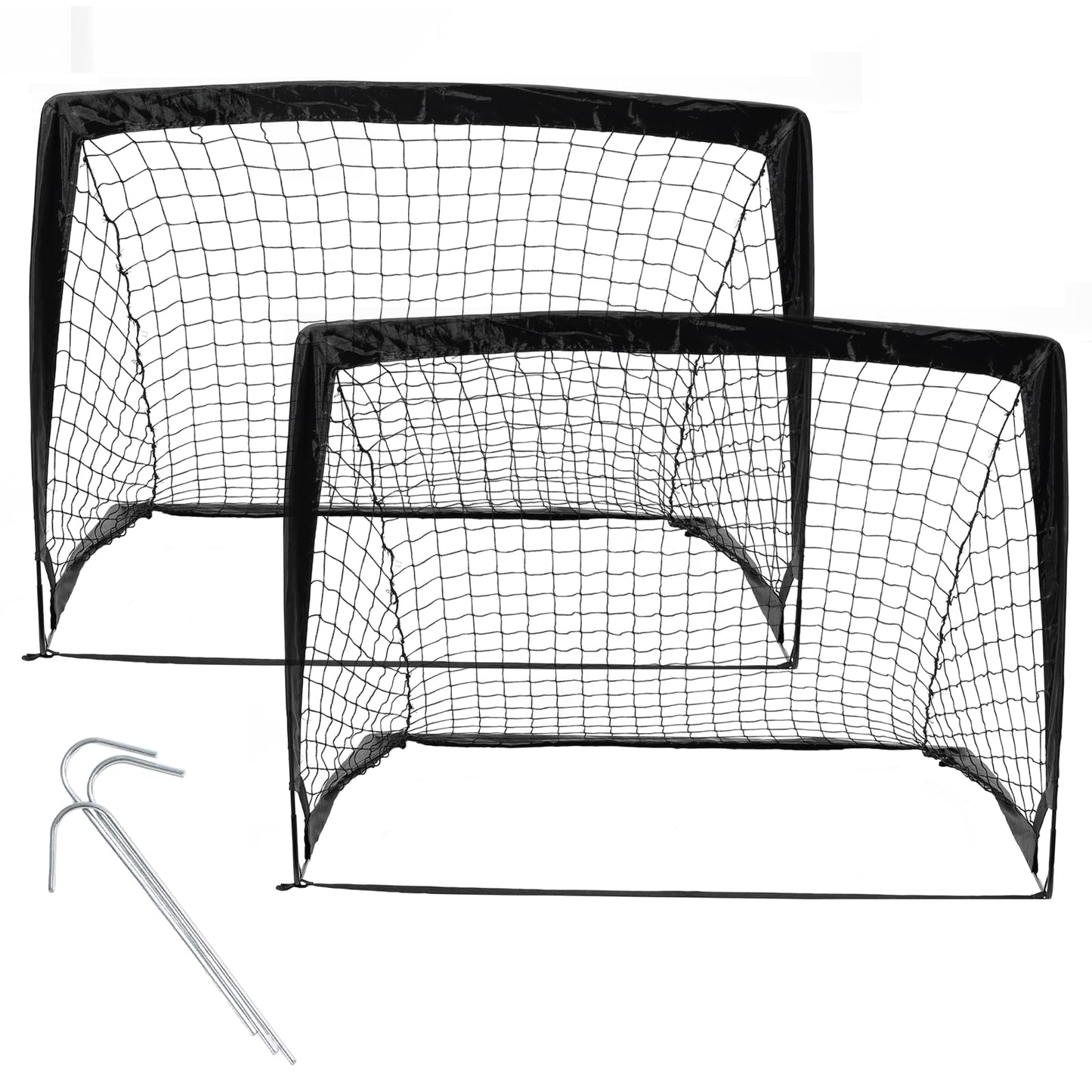1 Pack 4’ x 3’ Portable Soccer Goals for Backyard, Indoor & Outdoor Pop Up Soccer Goals, Black
