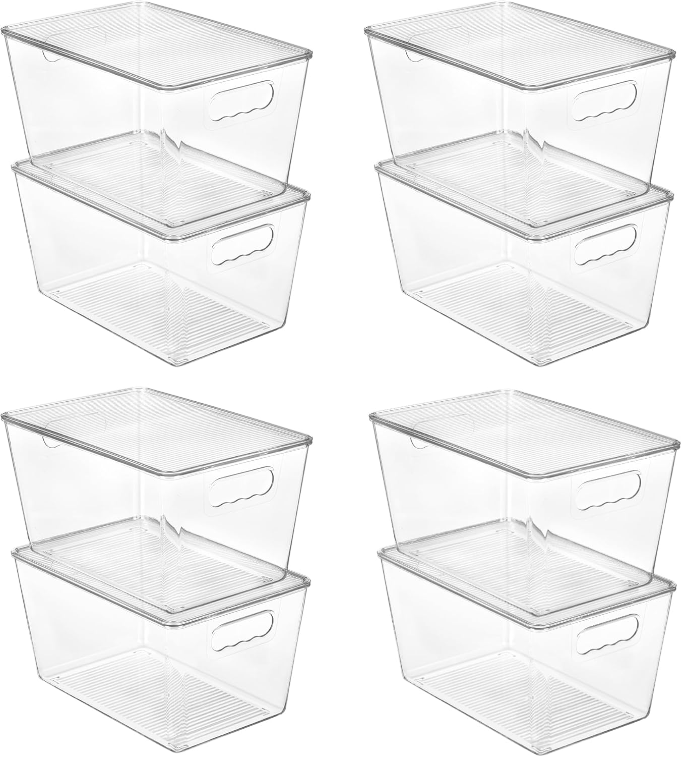 Vtopmart Clear Stackable Storage Bins - 8 Pack Large Plastic Containers with Lids for Pantry Organization