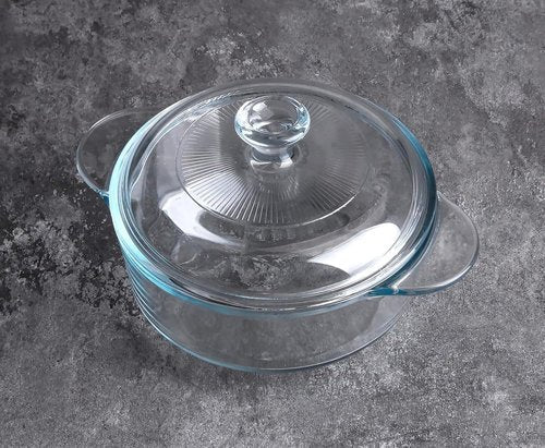 Clear Round Glass Casserole - 1-Quart Baking Dish with Lid | Oven, Freezer & Dishwasher Safe