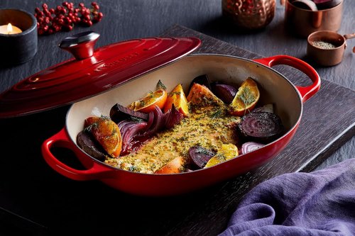 Le Creuset Enameled Cast Iron Oval Casserole - 3.75 Qt, Durable Lid, Sea Salt Color