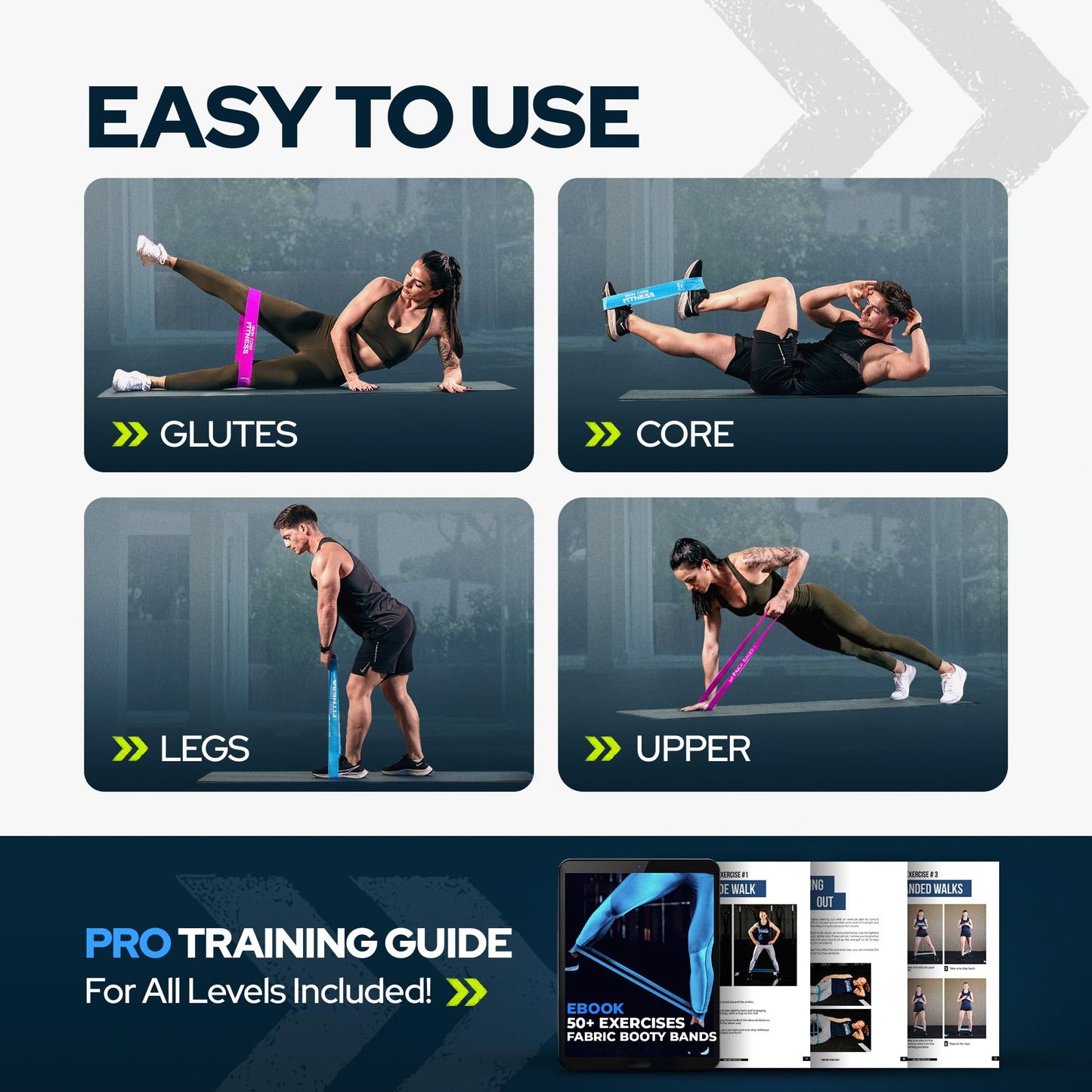 Latex Mini Loop Resistance Bands for Working Out – Medium to X-Heavy Resistant Levels Workout Bands – Elastic Band for Women – Perfect for Glute, Thigh, Legs, and Physical Therapy Exercises 3 Pack