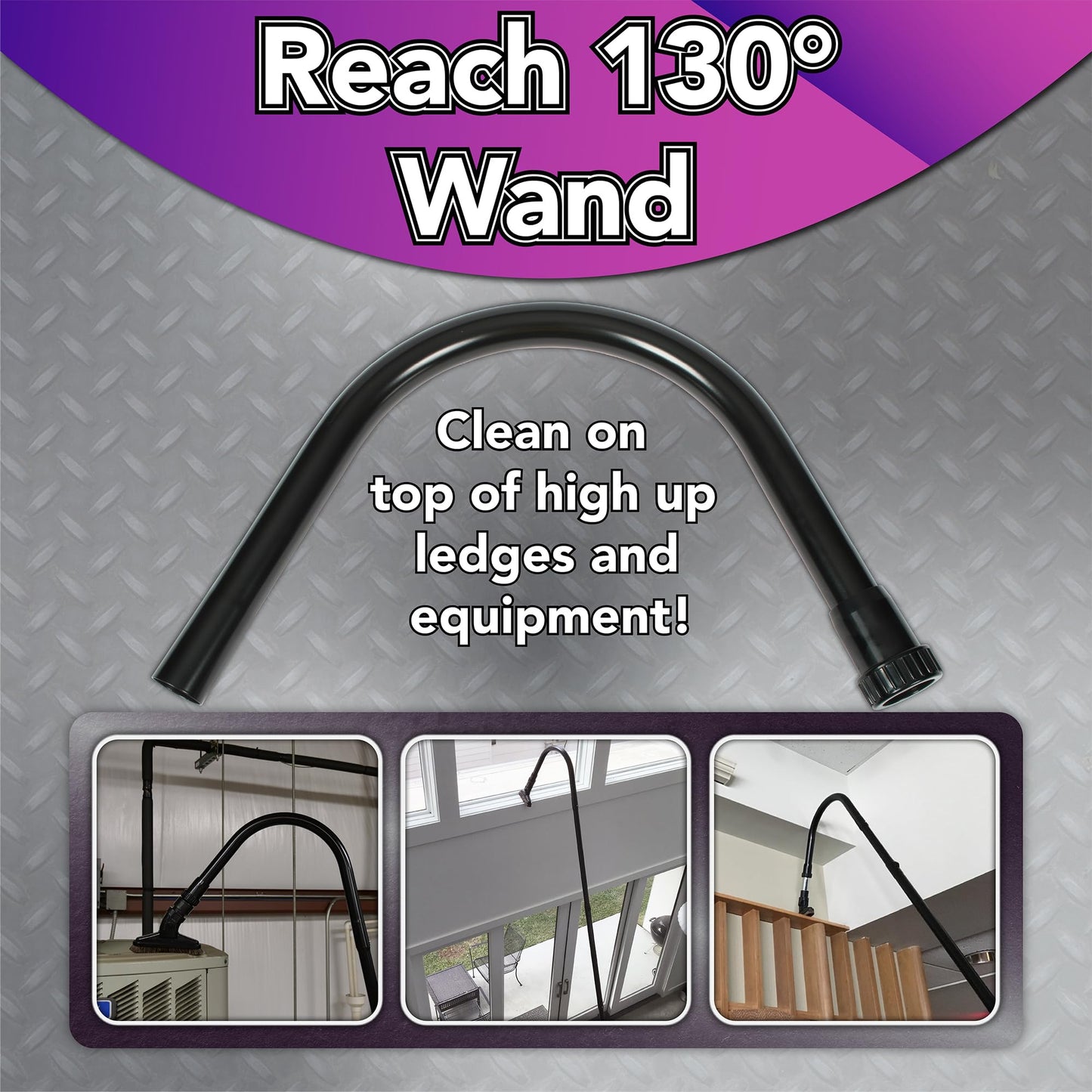Cen-Tec Systems 35 Ft. High Reach Vacuum Attachment Kit with 3 Carbon Fiber Poles and Storage Straps Black