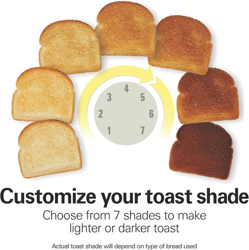 Hamilton Beach 2-Slice Toaster - Extra Wide Slots, Bagel & Defrost Settings, 7 Browning Levels, Black & Stainless Steel