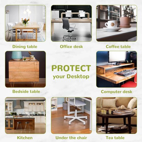 Eisdroma 42 x 78 Inch Clear Table Cover, 2mm Thick Clear Protector, Waterproof Table Pad for Dining Room, Kitchen, Office