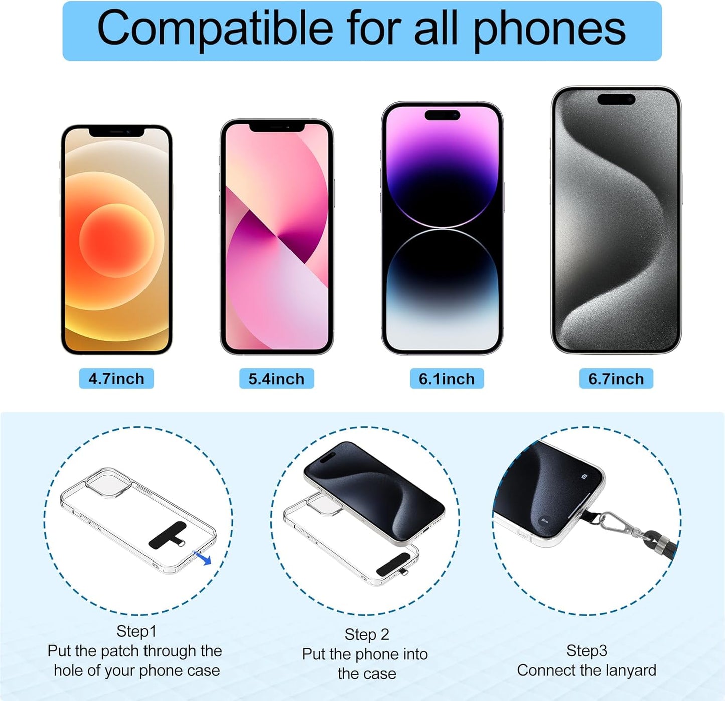2 Pack 2 Pack takyu Phone Lanyard, Soft Nylon Neck Strap Universal Cell Phone Lanyard and Phone Wrist Strap