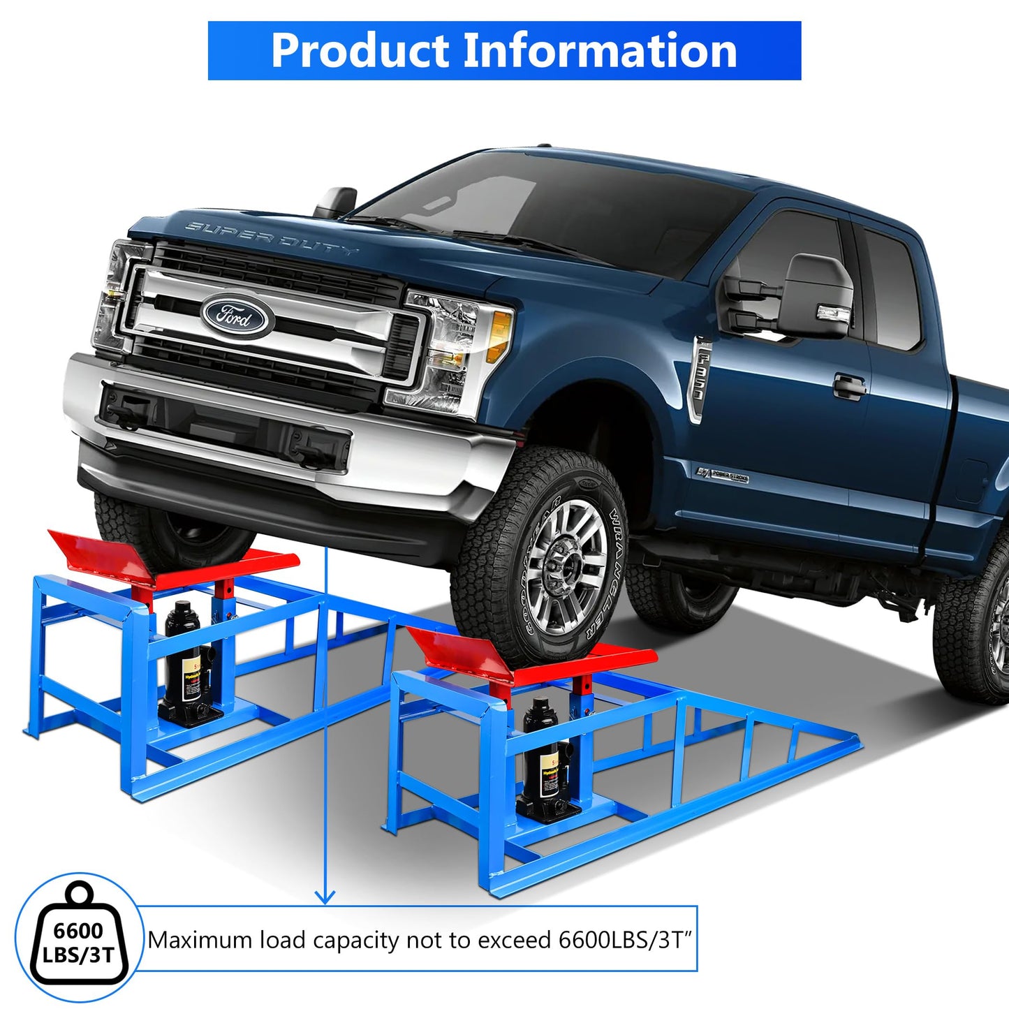 Car Ramps for Oil Changes Vehicle Ramps for Garage 2 Ton (4500 lb) Lifting Capacity, Nestable & Portable Auto Service Ramp （Red Blue）