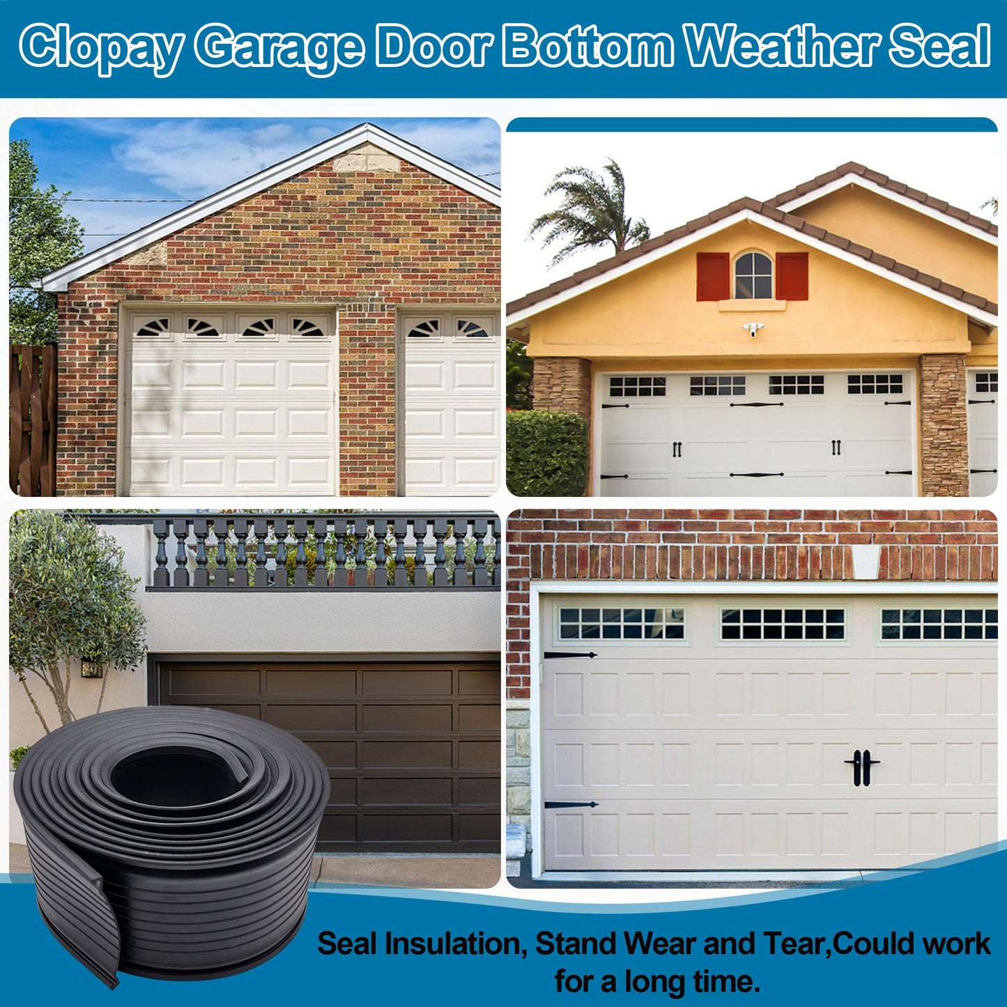 20 Feet Garage Door Bottom Seal Fits Clopay Garage Door Rubber Bottom Weather Seal Replacement Fits Single Slot Garage Doors
