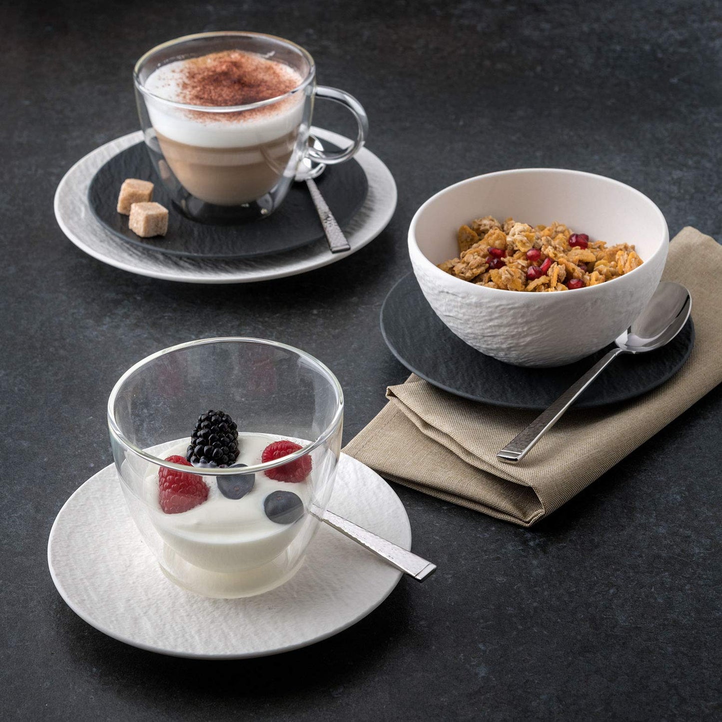 Villeroy & Boch Manufacture Rock Blanc Bread & Butter Plate, 6.25 in, White (Pack of 3)