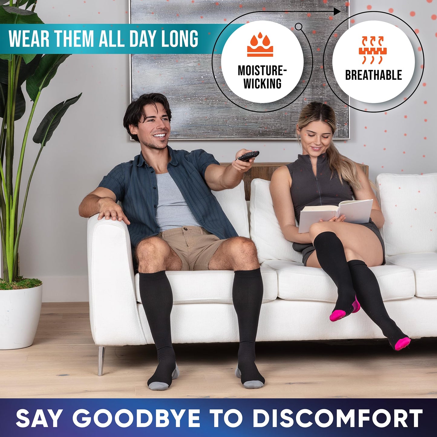 Compression Socks for Women & Men 20-30 mmHg – Circulation Support for Nurses, Travel, Flight, Running & Everyday Wear