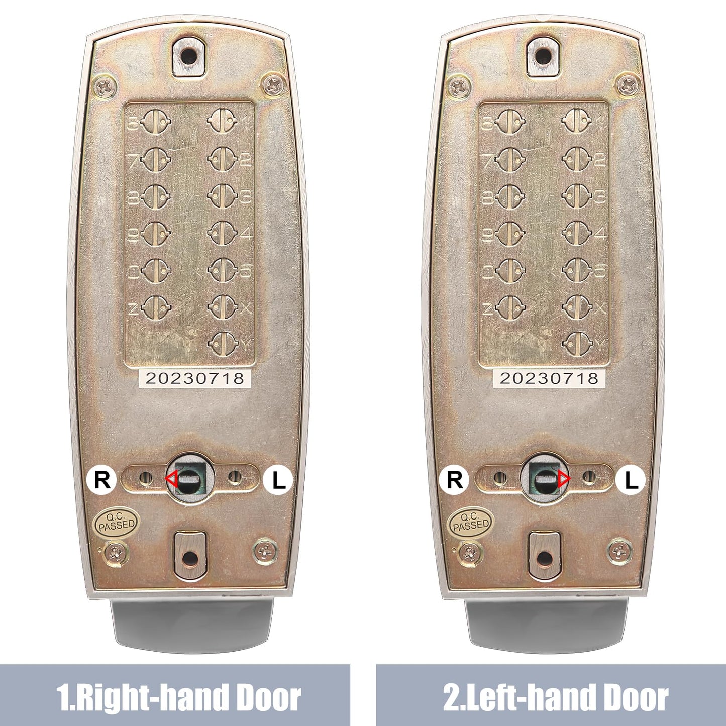 Mechanical Door Lock, Mechanical Push Button Lever Lock, Keyless Entry Commercial & Residential, Water-Proof Zinc Alloy, Easy to Install, for Garden, Yard, Garage