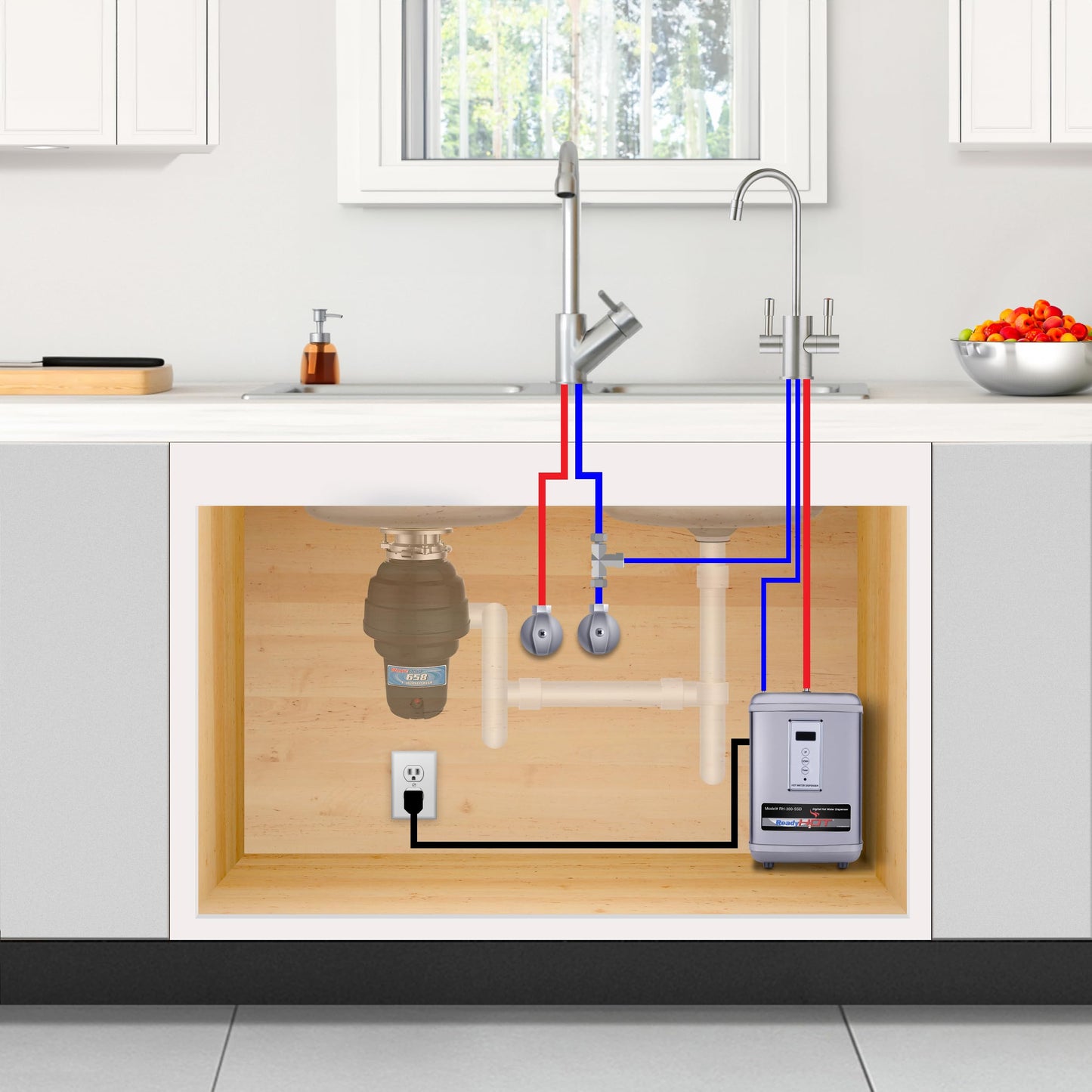 Ready Hot 40-RH-300-SSD Instant Hot Water Dispenser System, 2.5 Quarts, Digital Display Tank Only Stainless Steel