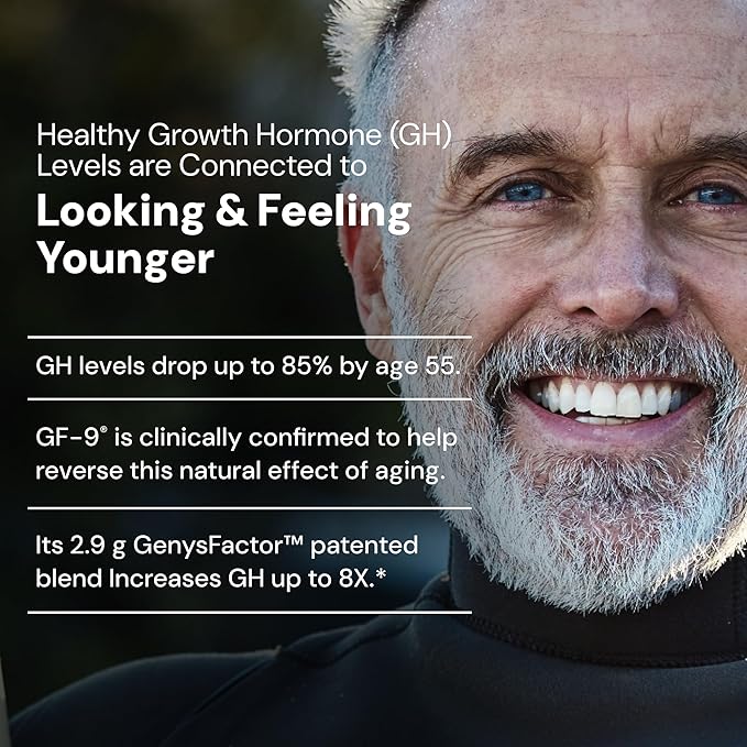 Novex Biotech GF-9 ??HGH Boosting Supplement for Men ??Workout Complex for Men ??Support Energy, Endurance, Sleep, 120 Ct (30-Day Supply)