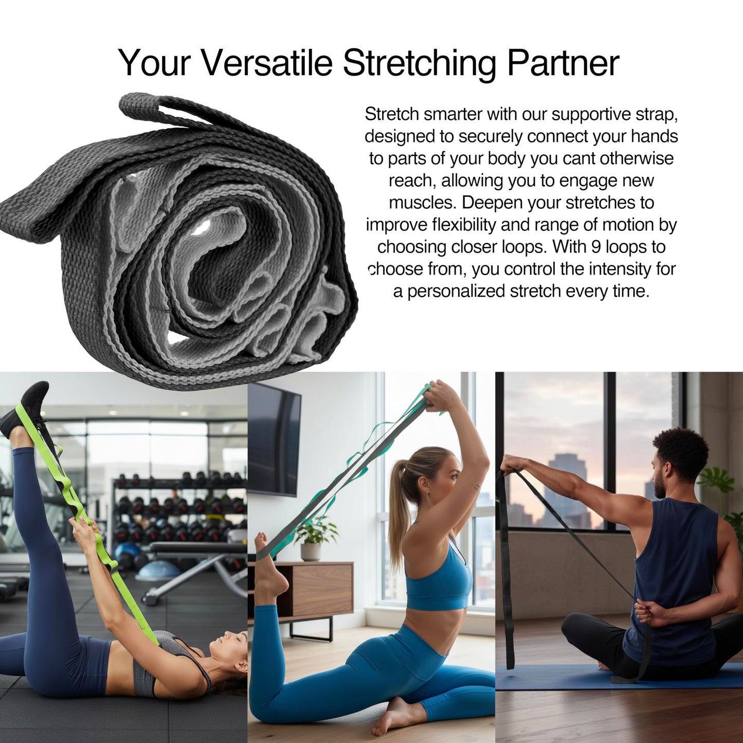 321 STRONG 5 in 1 Foam Roller Set with Hollow Core Deep Tissue Massager, Muscle Roller Stick, Stretching Strap, Spikey Plantar Fasciitis Ball, and Carry Bag, with 4K eBook