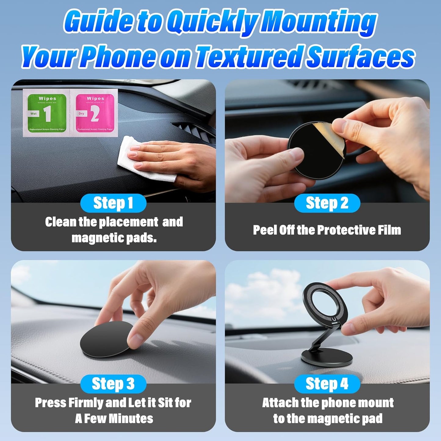 Aioopro [3-sided 4200gf 300 Upgraded Car Phone Holder for Magsafe Strongest Magnetic] Folding Phone Stand for Desk
