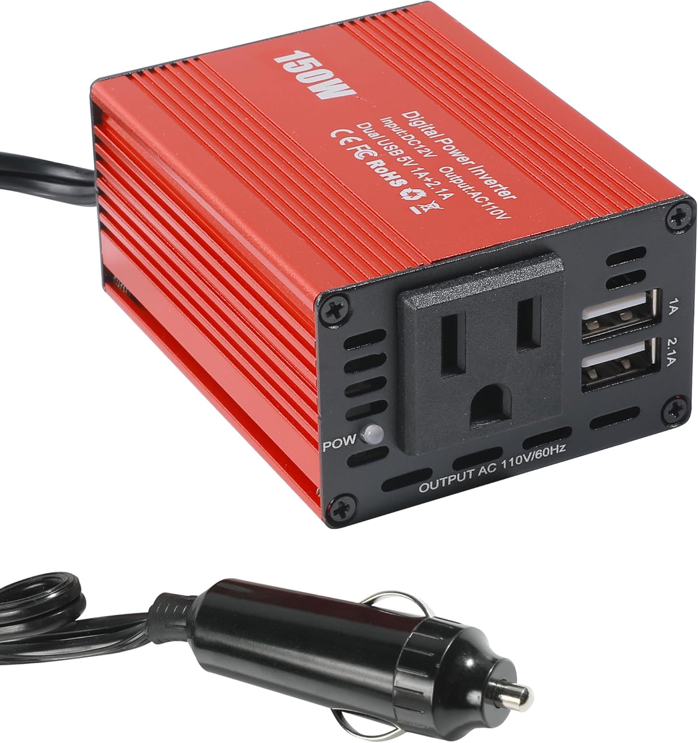 UNLRAE Accessories,150W 3.1A USB,12V 110V Power Inverters for Vehicles,Car Car Power Inverters with Dual DC to AC
