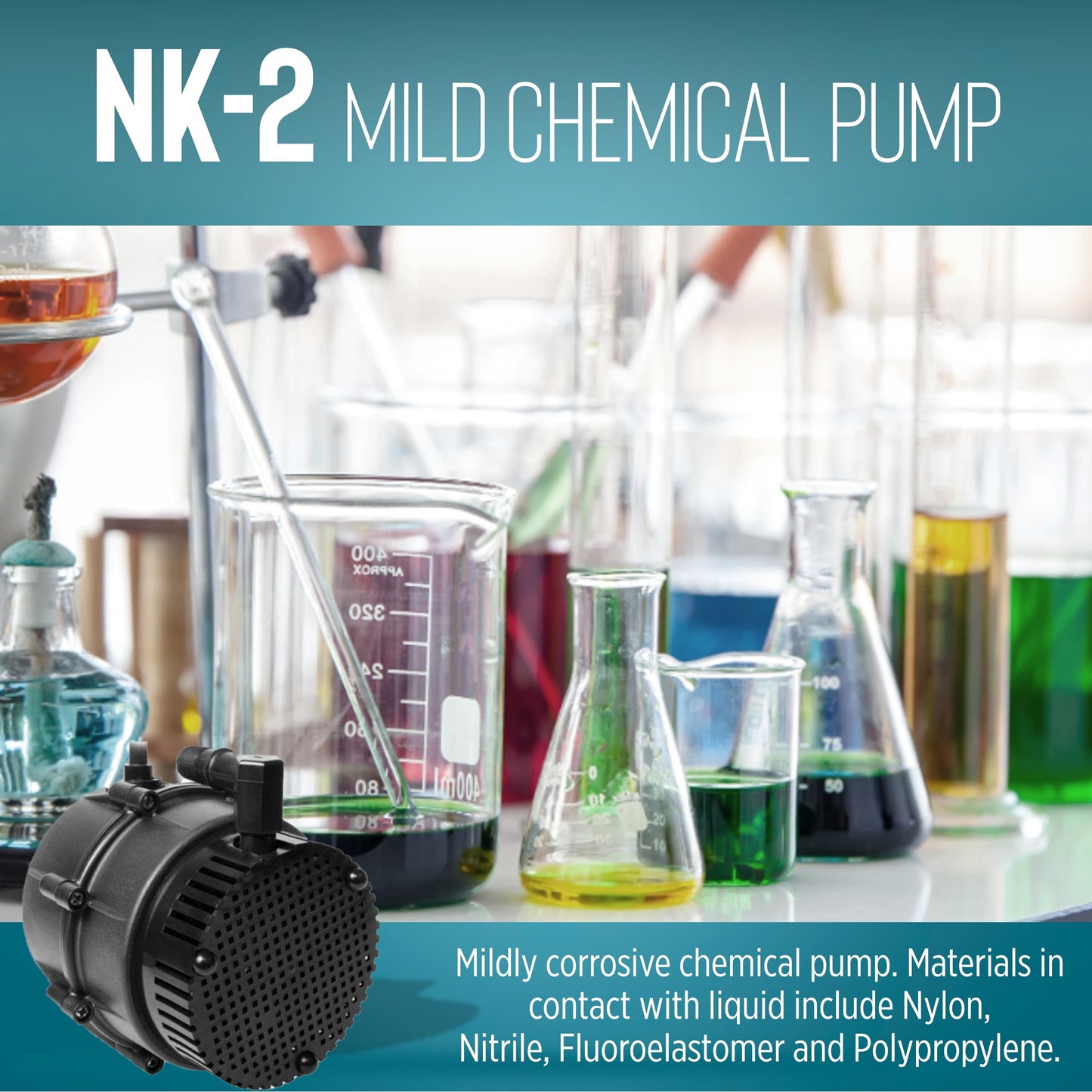 Little Giant NK-2 "NO-KORODE" Series, 115 Volt, 1/40 HP, 325 GPH Mild Acid, Alkalis and Hard Water Manual Submersible Pump with 18-Ft. Cord, Black, 527176