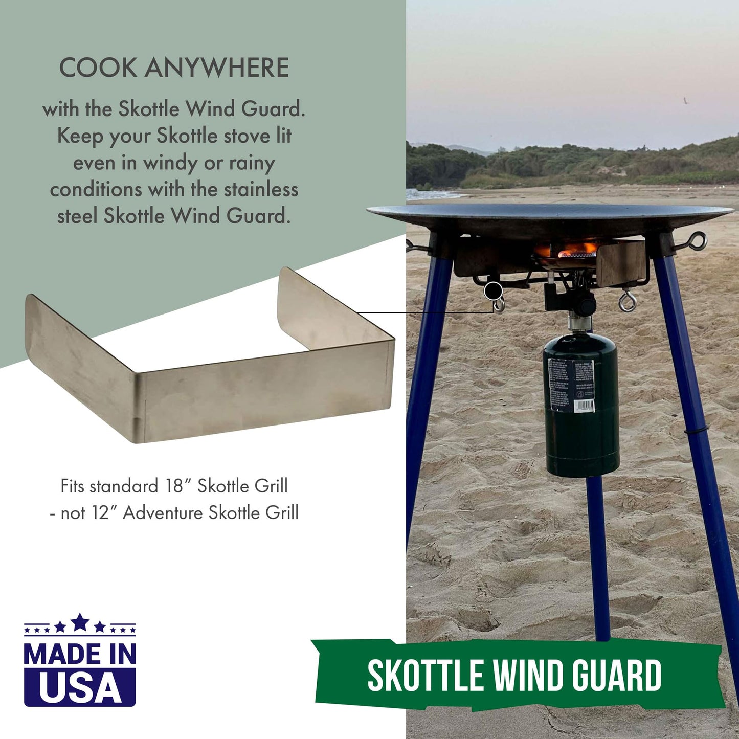 TEMBOTUSK Skottle Grill Accessory Kit, 3 Piece, Lid, Steam Tray, Wind Guard