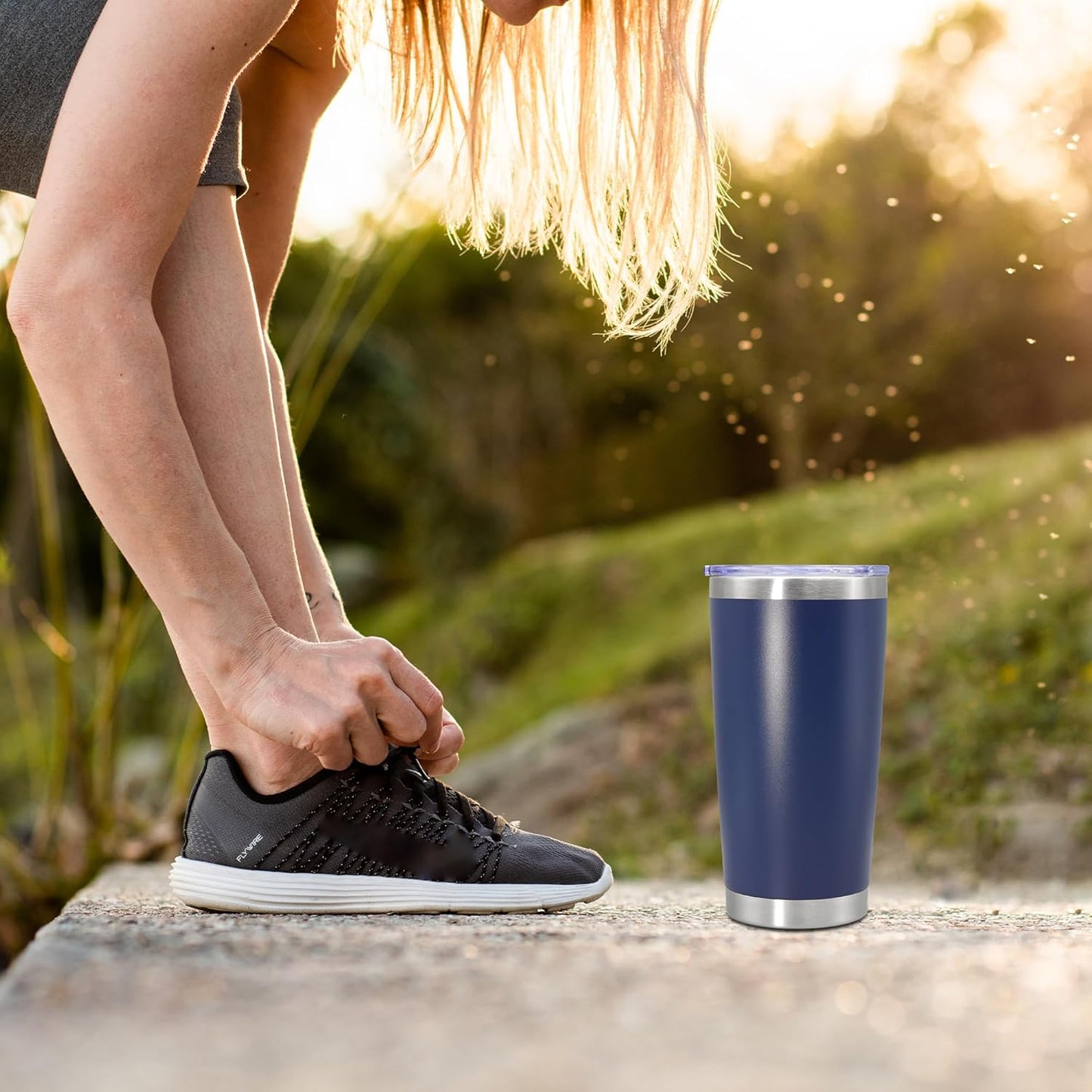 Skiennix 20 oz Stainless Steel Travel Tumblers - Double Wall Insulated Mugs for Hot & Cold Drinks | Navy, 4-Pack
