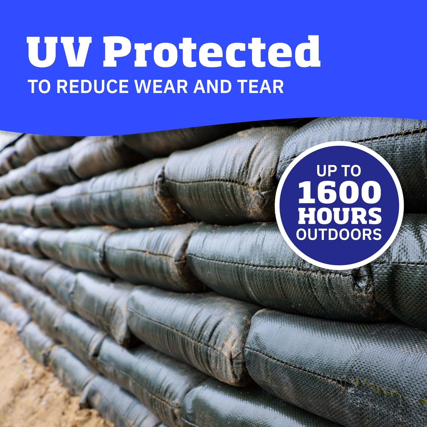DURASACK Heavy Duty Sand Bags with Tie Strings Empty Woven Polypropylene Sand-Bags for Flood Control with 1600 Hours of UV Protection, 50 lbs Capacity, 14x26 inches, Green, 1000 Count