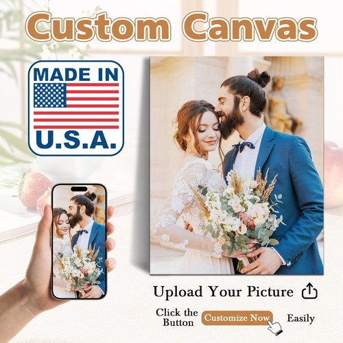 Custom Canvas Prints - Personalized Wall Art for Home Decor | Ideal Gift for Weddings & Families - 8x10