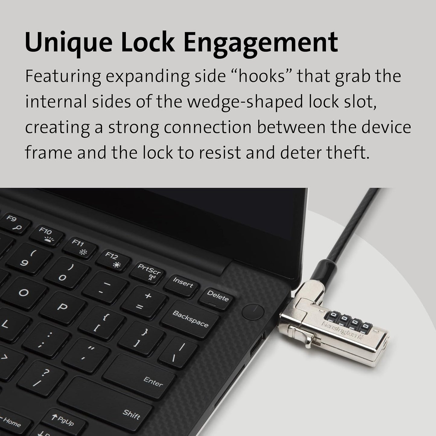N17 (K68008WW) Kensington Dell Laptop Computer Lock, Combination Security Locking Cable Black