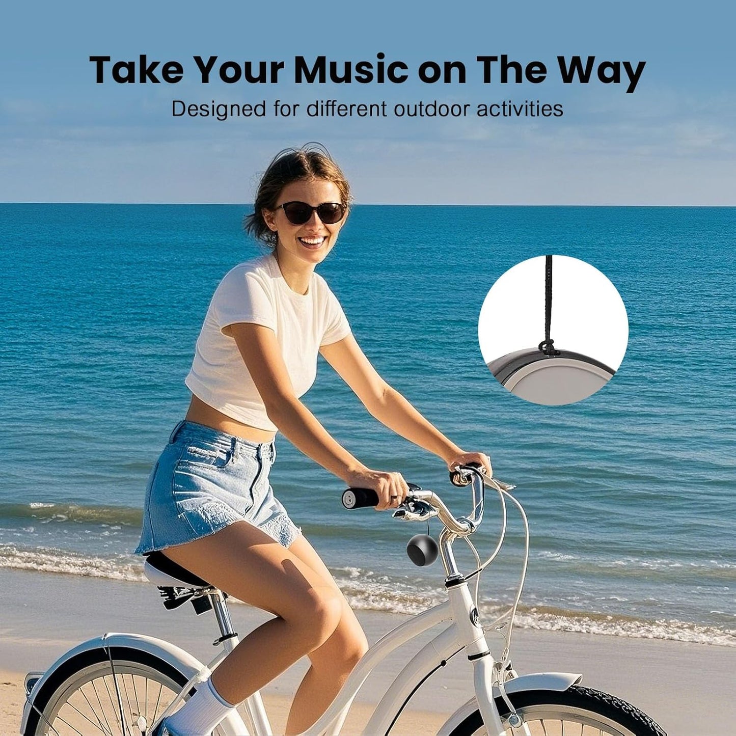 dotn IPX7 Small Speaker, Portable Bluetooth Speaker with Loud Stereo Sound and Robust Bass, Mini Speaker with Lanyard
