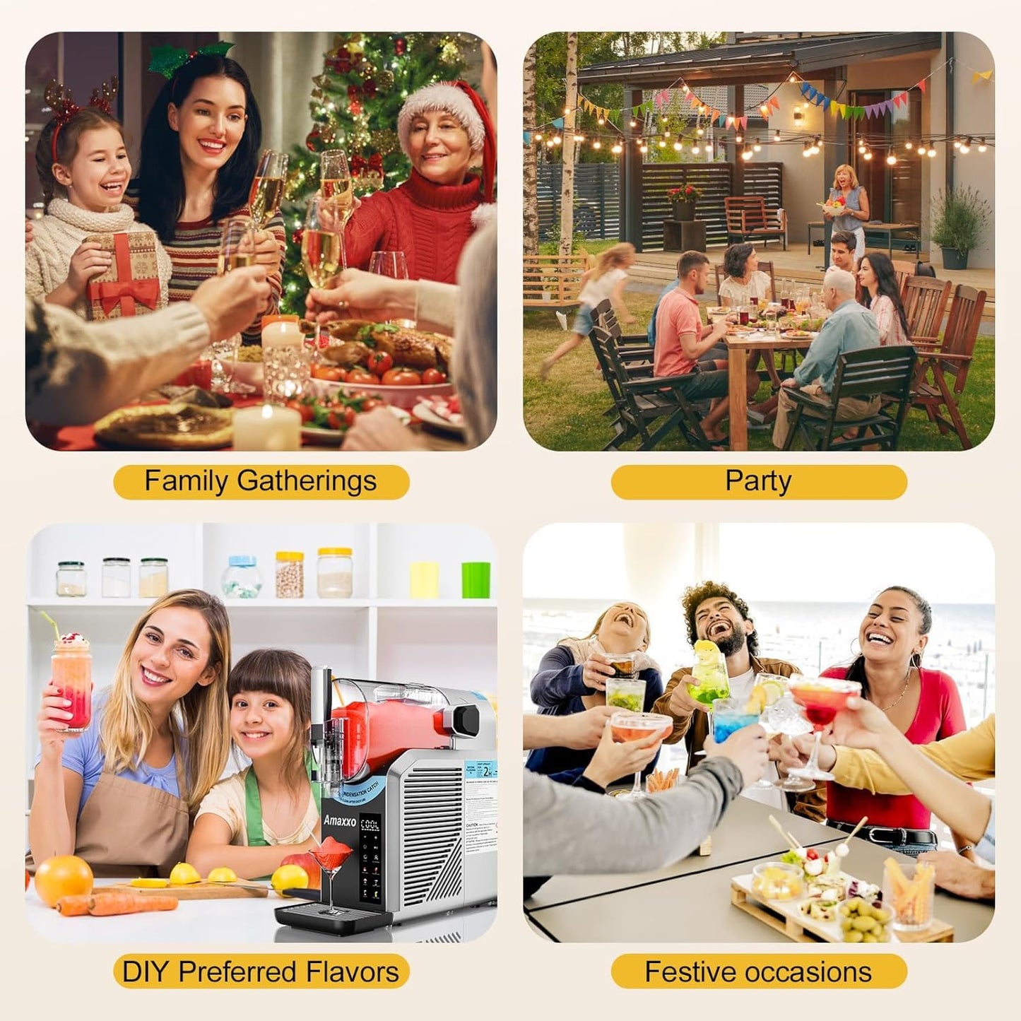 Slushie Machine for Home 15-60Mins - 88oz Slushy Machine Maker No Ice Needed Self Cleaning, Frozen Drink Machine, 7 Preset Programs for Margarita, Frappés, Milkshakes, Soda, Fruit Juice Slushies