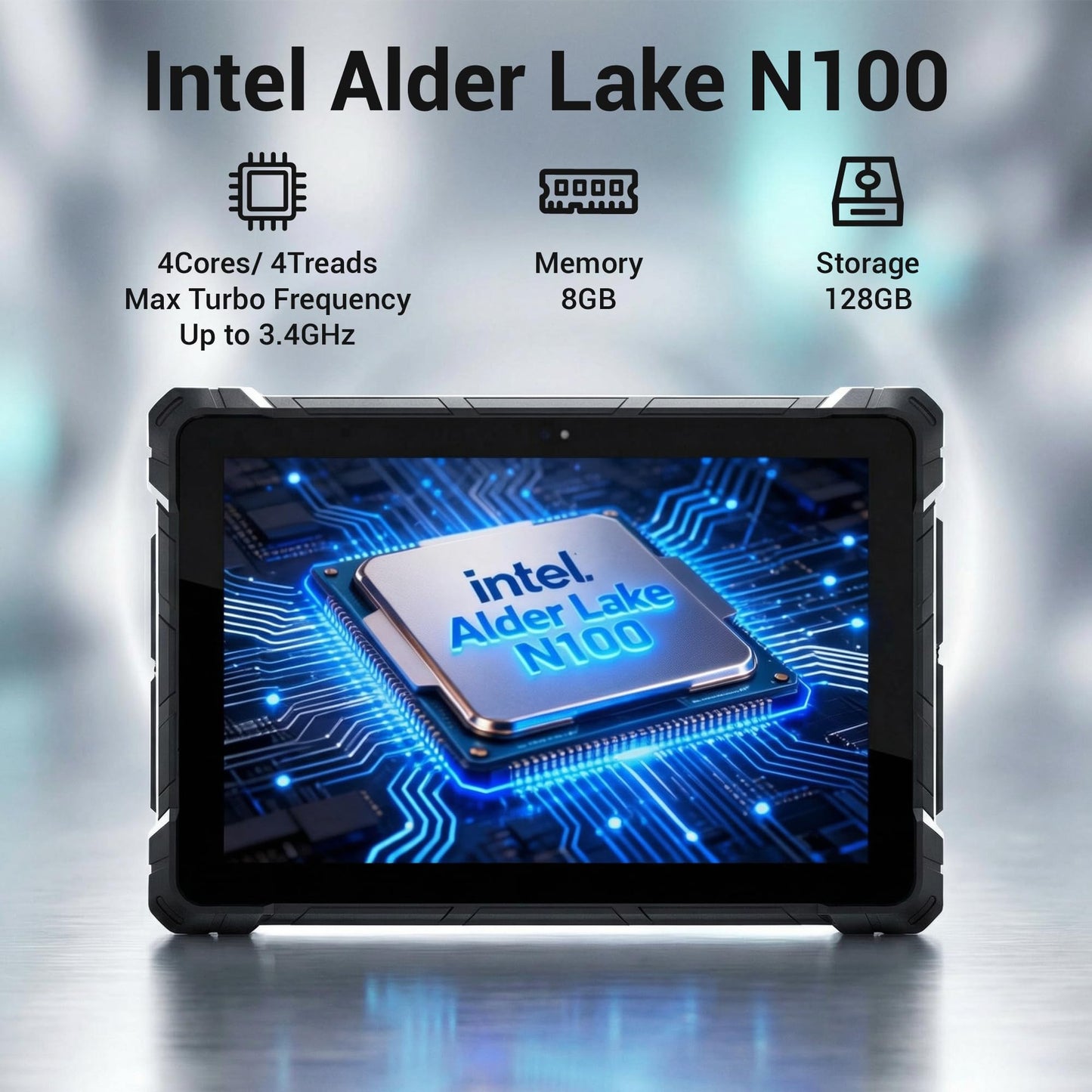Rugged Tablet PC-HEIGAOLAPC Industrial Tablet Computer 10.1" Win11 Pro, IP67 Waterproof, Shockproof & Dustproof, 8000mAh Battery, N100 Processor, 8GB RAM 128GB SSD,4G LTE,GPS,1280*800, Type-C, RS232