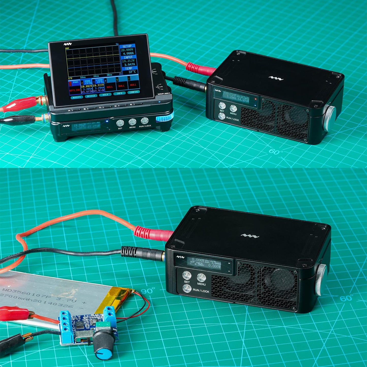 TOOLSAGE DC Electronic Load Meter Programmable Tester Resistor Monitor Miniware MDP-L1060 Portable Stackable Wireless Load Test Modules