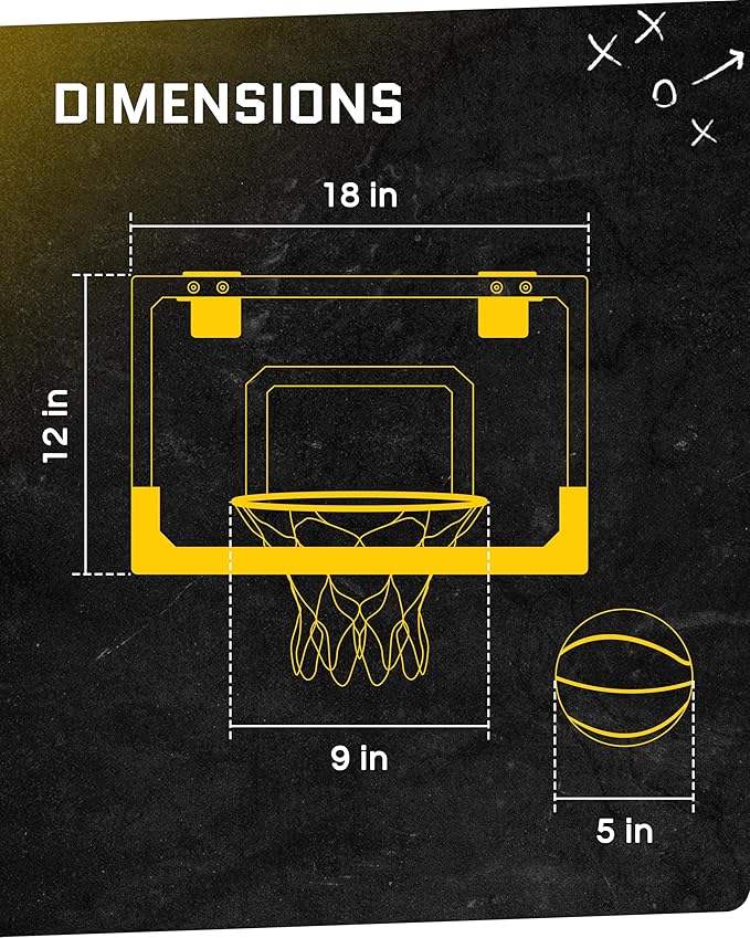 SKLZ Pro Mini Indoor Basketball Hoop - Over The Door ??Portable - Great For Home, Dorms, Offices, and Gifts