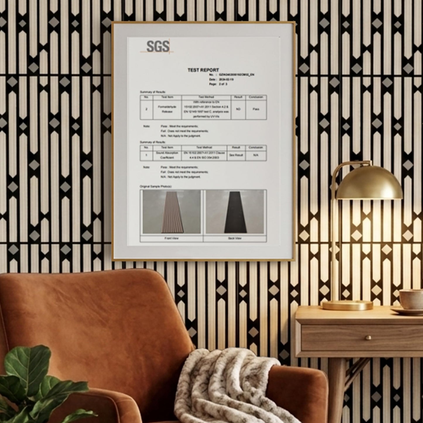 PVC Acoustic Wall Panels, Geometric Sound-Reducing Panels with Built-in Acoustic Layer, 23.6 × 47.2 Inches, 4 Panels per Box, Modern Decorative Wall Panels (Grey) (Natural)