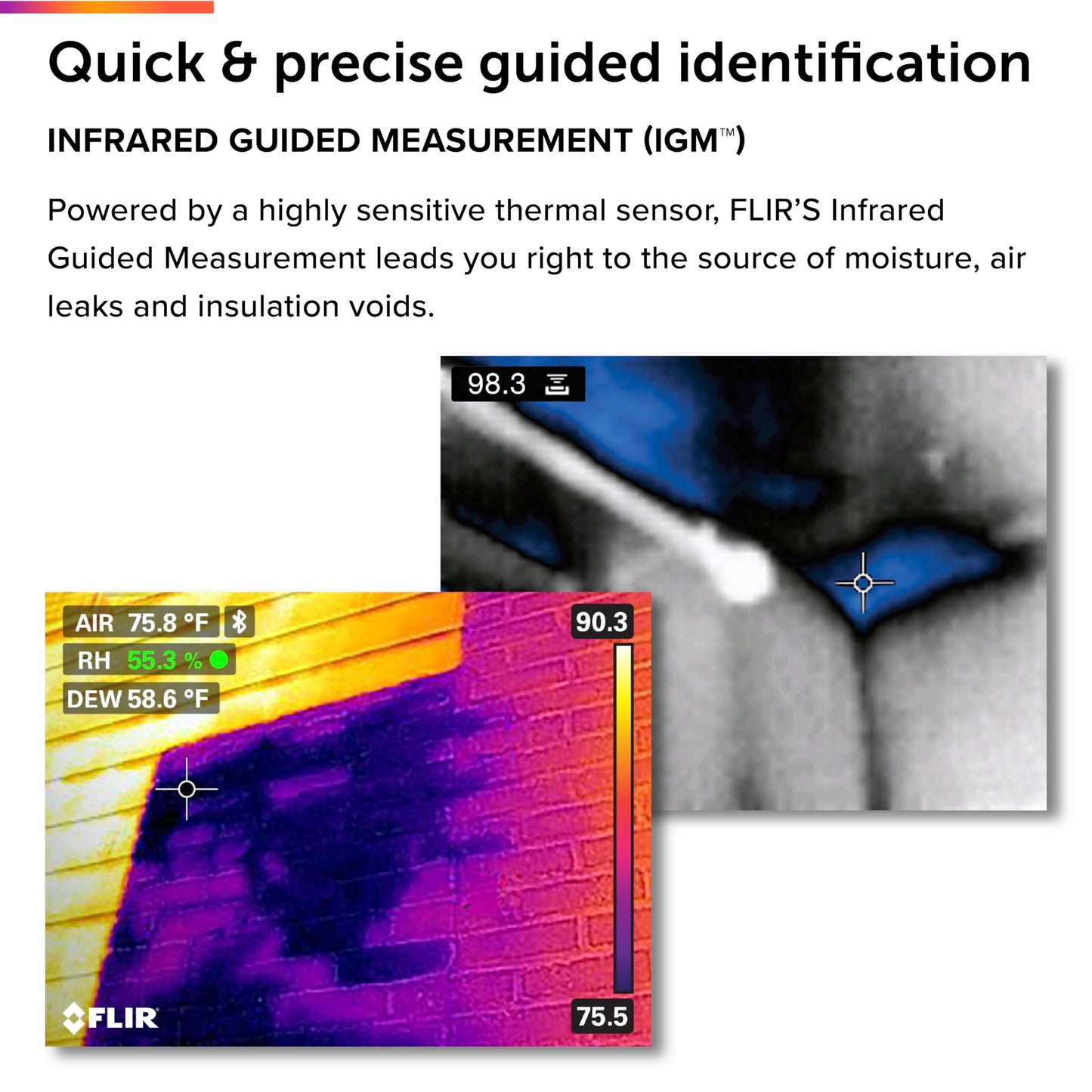FLIR MR277 Moisture Meter, MSX IR Camera & Hygrometer for Building Inspection