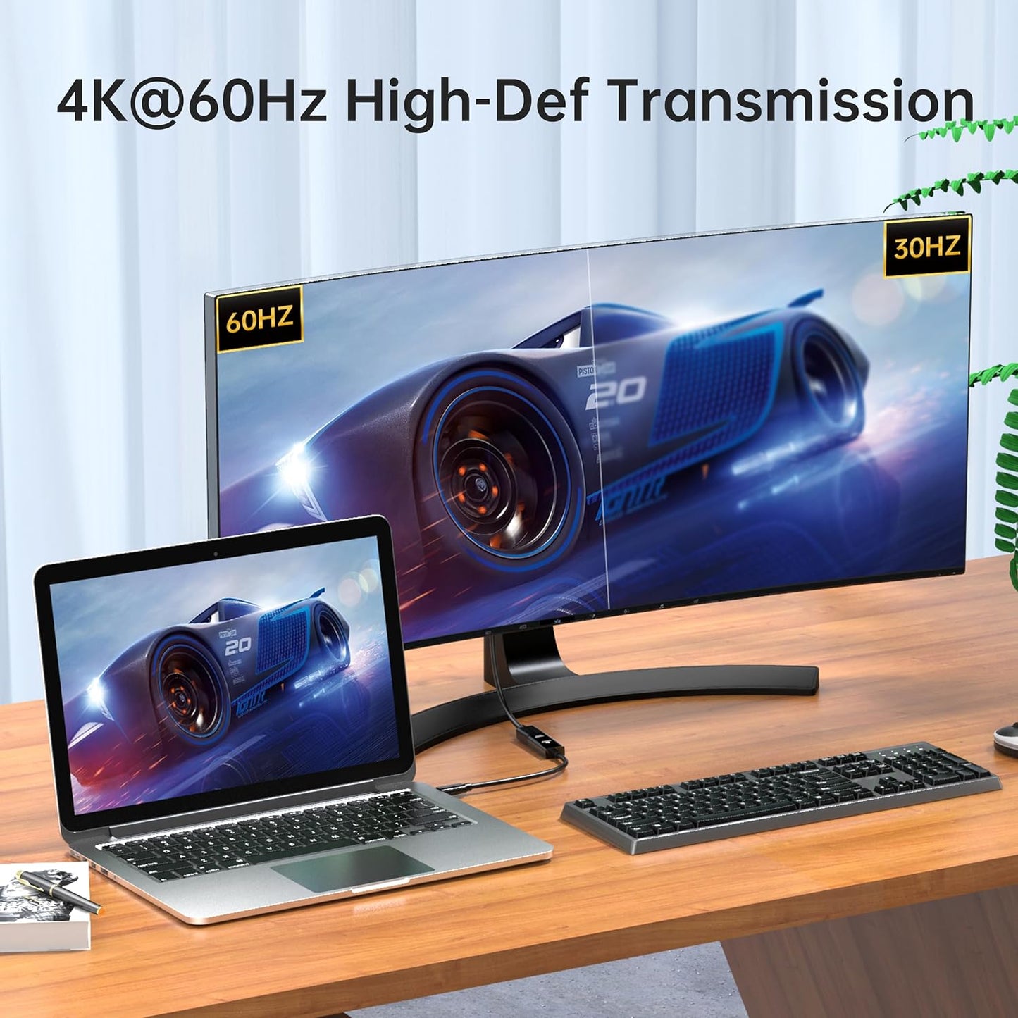 biaze 4K@60Hz, M1/M2, 15/14, USB C to HDMI Adapter Type-C Thunderbolt with Dynamic HDR, Compatible with MacBook Pro/Air